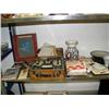 Image 1 : 12" vase signed by R. Lucero Isleta, Pueblo; assorted cook books; old tube tester in wood case; book