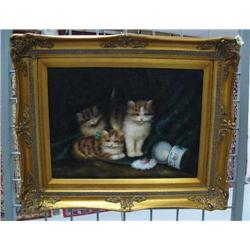 CHOICE on 3 original oil paintings- cats (8888)