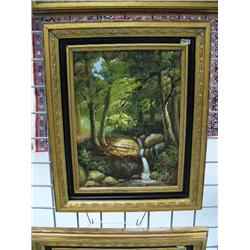 CHOICE on 3 original oil paintings- creek in forest (8888)