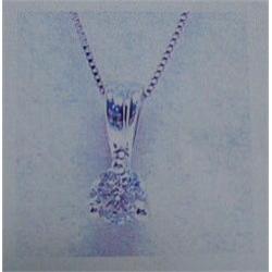 Diamond Pendant and Chain 14 K white gold- diamond is round brilliant cut approx. 0.50 carats- estim