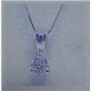 Image 1 : Diamond Pendant and Chain 14 K white gold- diamond is round brilliant cut approx. 0.50 carats- estim