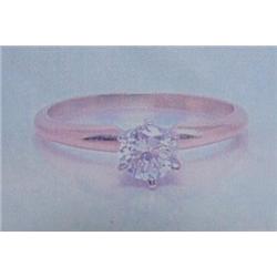 Diamond Lady's Ring 14 K yellow gold- diamond is round brilliant cut approx. 0.40 carats- estimated 