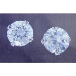 Diamond Earrings 14 K white gold- diamonds are round brilliant cut approx. 0.53 carats- estimated re
