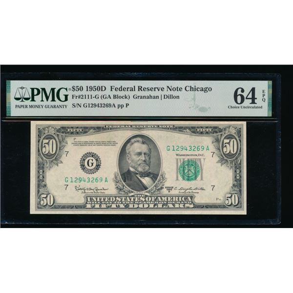 1950D $50 Chicago FRN PMG 64EPQ