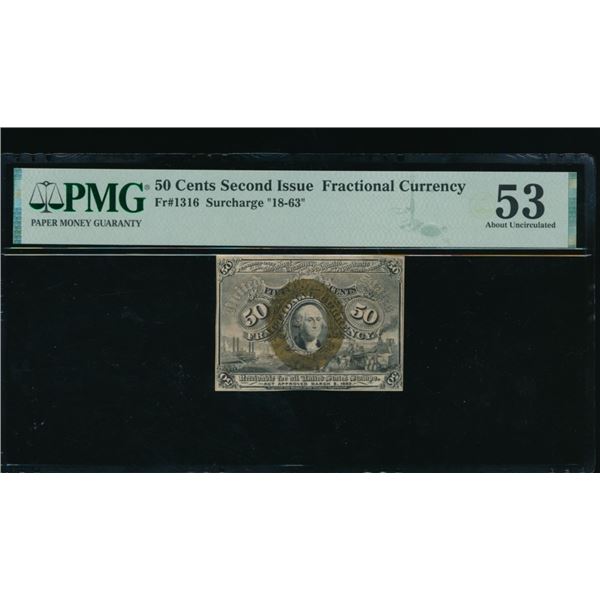 50 Cent Second Issue Fractional PMG 53