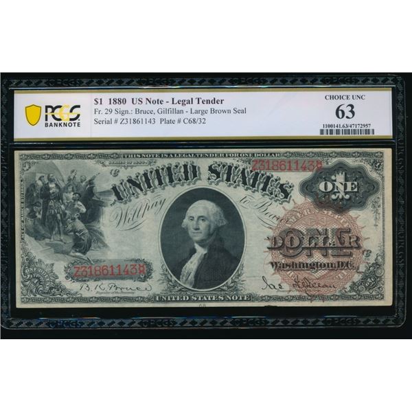 1880 $1 Legal Tender Note PCGS 63