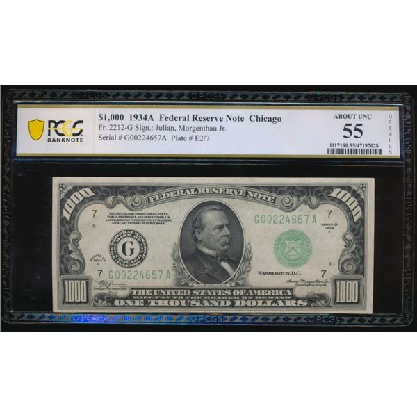 1934A $1000 Chicago FRN PCGS 55