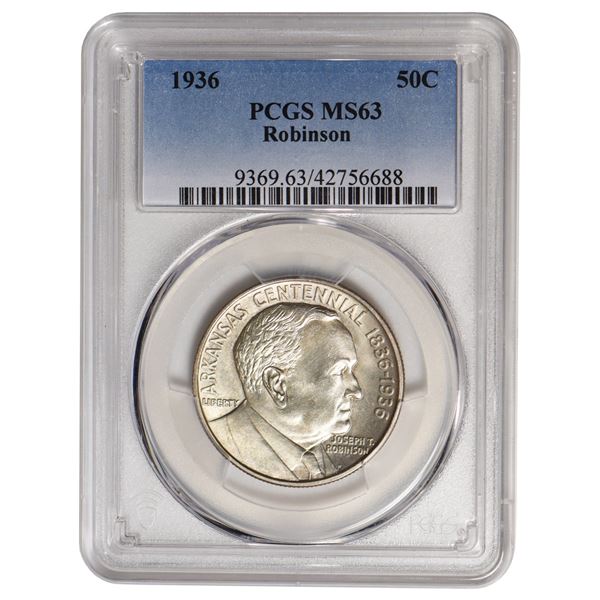1936 Robinson Commemorative Half Dollar PCGS MS63