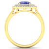 Image 4 : 14KT Yellow Gold 1.41ct Tanzanite and Diamond Ring