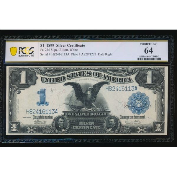 1899 $1 Black Eagle Silver Certificate PCGS 64