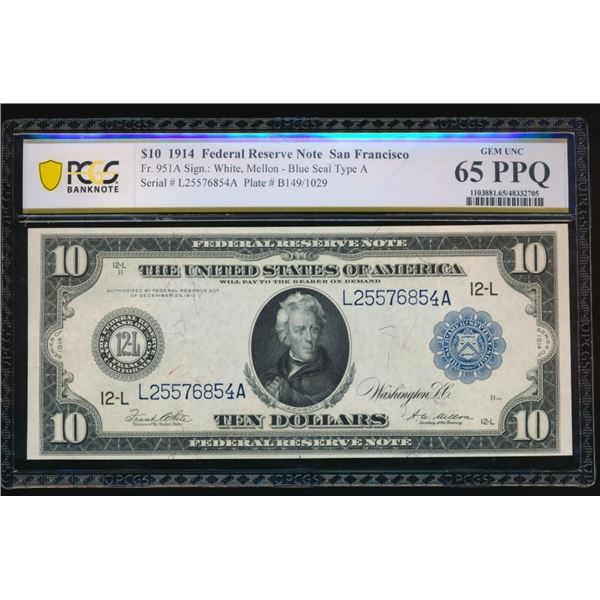 1914 $10 San Francisco FRN PCGS 65PPQ