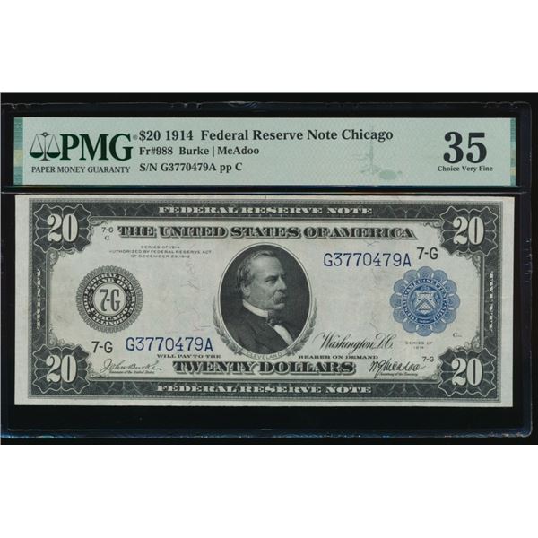 1914 $20 Chicago FRN PMG 35
