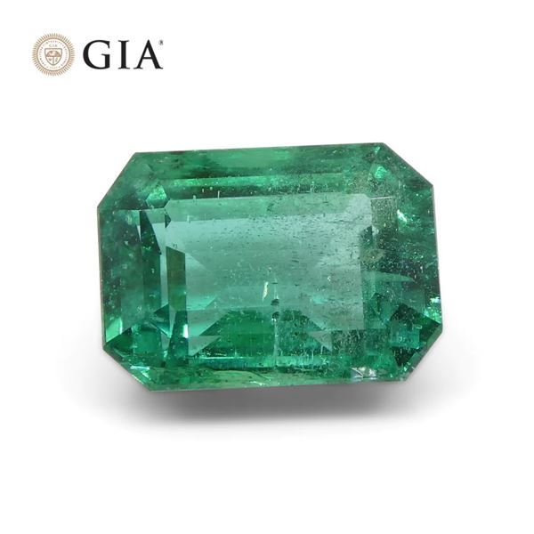 GIA Certified 4.46ct Octagonal Emerald Cut Zambia Emerald