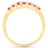 Image 2 : 14KT Yellow Gold 0.45ctw Ruby and White Diamond Ring