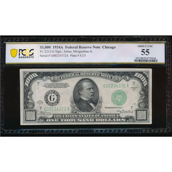 1934A $1000 Chicago FRN PCGS 55