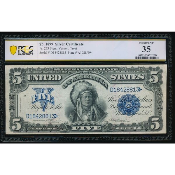 1899 $5 Chief Silver Certificate PCGS 35