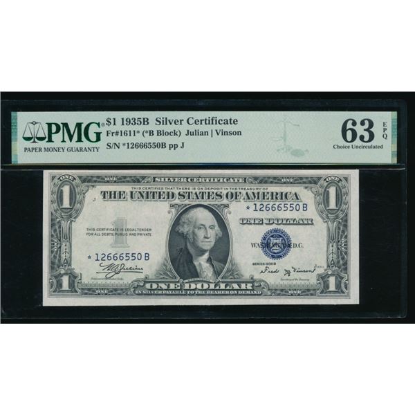 1935B $1 STAR Silver Certificate PMG 63EPQ