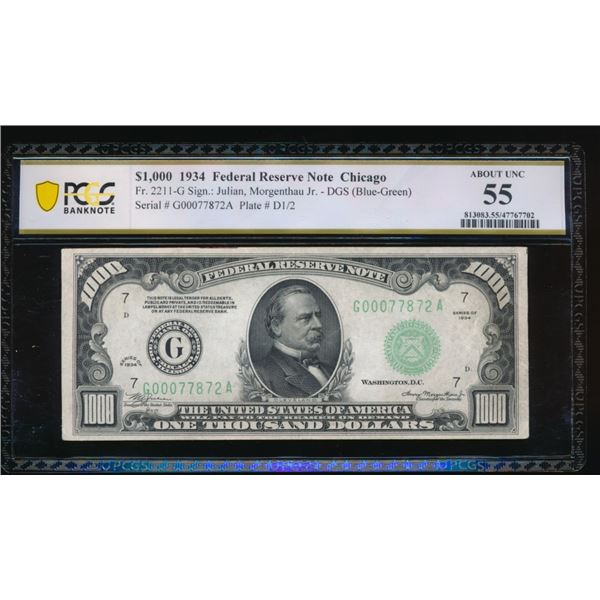 1934 $1000 Chicago FRN PCGS 55