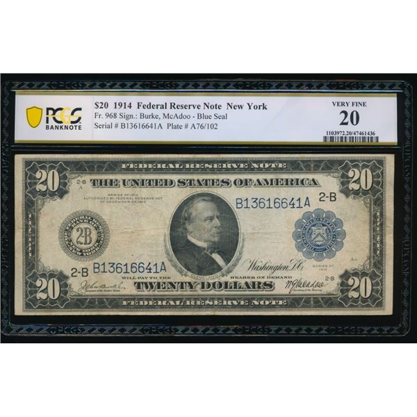 1914 $20 New York FRN PCGS 20