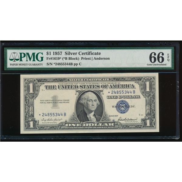 1957 $1 STAR Silver Certificate PMG 66EPQ