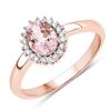 14KT Rose Gold 0.81ctw Morganite and White Diamond Ring