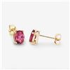 Image 3 : 14KT Yellow Gold 1.56ctw Pink Tourmaline Earrings
