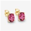 Image 4 : 14KT Yellow Gold 1.56ctw Pink Tourmaline Earrings