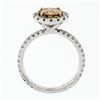 Image 8 : 18k Gold 1.56 ctw GIA Fancy Orange Brown Diamond Solitaire Halo Engagement Ring
