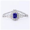 Image 1 : 8.91 ctw Tanzanite and 3.46 ctw Diamond 14K White Gold Bracelet (GIA CERTIFIED)