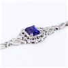 Image 2 : 8.91 ctw Tanzanite and 3.46 ctw Diamond 14K White Gold Bracelet (GIA CERTIFIED)