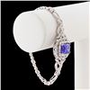 Image 3 : 8.91 ctw Tanzanite and 3.46 ctw Diamond 14K White Gold Bracelet (GIA CERTIFIED)