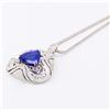 Image 3 : 12.82 ctw DARK Tanzanite and 2.31 ctw Diamond 14K White Gold Pendant