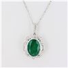 Image 3 : 11.37 ctw Emerald and 0.83 ctw Diamond 18K White Gold Pendant