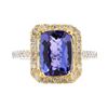 Image 2 : 3.31 ctw Tanzanite and Diamond Ring - 14KT White Gold