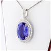 Image 3 : 18.75 ctw Tanzanite and 1.39 ctw Diamond Platinum Pendant/Necklace (GIA CERTIFIE