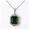 Image 3 : 9.18 ctw Emerald and 0.66 ctw Diamond 18K Yellow and White Gold Pendant