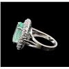Image 3 : GIA Cert 9.25 ctw Emerald and Diamond Ring - 14KT White Gold