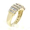 Image 8 : 14k Yellow Gold 1.37 ctw Channel Set Round & Baguette Cut Diamond Wide Band Ring