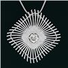 Image 6 : Vintage Handmade 18k White Gold 0.94 ctw Large Open Wire Cushion Pendant Necklac