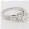 Image 3 : 14k White Gold 1.50 ctw 3 Radiant Diamond Engagement Ring w/ Round Accents Sz 5.