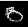 Image 3 : 14KT White Gold 3.49 ctw Tanzanite, Sapphire and Diamond Ring