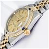 Image 4 : Rolex Mens Two Tone Champagne Index And Diamond Sapphire Datejust 36MM