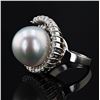Image 2 : 16.4mm South Sea Pearl and 1.42 ctw Diamond 18K White Gold Ring