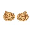 Image 6 : Chanel Gold Metal Large Braided CC Earrings