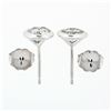 Image 5 : New 14k White Gold .84 ctw Martini Bezel Set Round Brilliant Diamond Stud Earrin