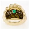Image 9 : Vintage 18k Gold 2.29 ctw GIA Certified Colombian Emerald and Diamond Cocktail R