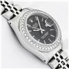 Image 5 : Rolex Ladies Stainless Steel Quickset Black Index Diamond Bezel Datejust