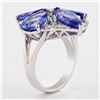 Image 3 : 8.99 ctw Tanzanite and 0.31 ctw Diamond 18K White Gold Ring