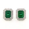 Image 2 : 4.44 ctw Emerald and 1.04 ctw Diamond 18K White Gold Earrings