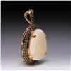 Image 2 : 18K Yellow Gold Diamond Yellow Sapphire & Large Coober Pedy Opal Pendant by Carl